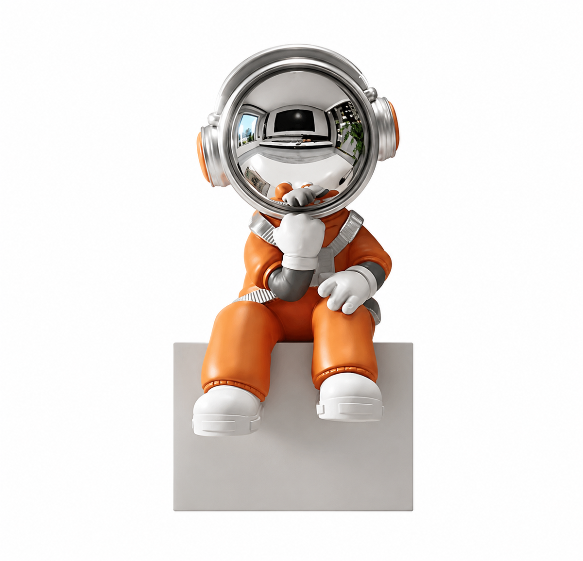 Booktop Decorative The Thinker Astronaut Resin Statue Spacemen