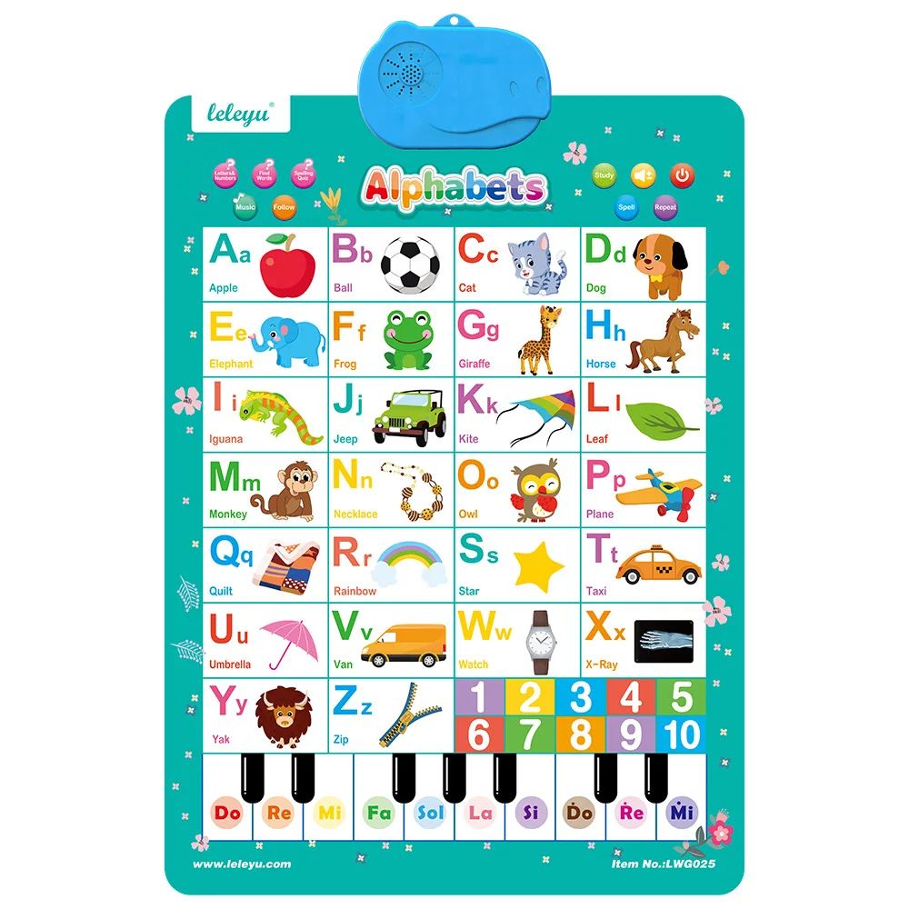 Kids Electronic Interactive Spelling Chart Toddler Learning Poster